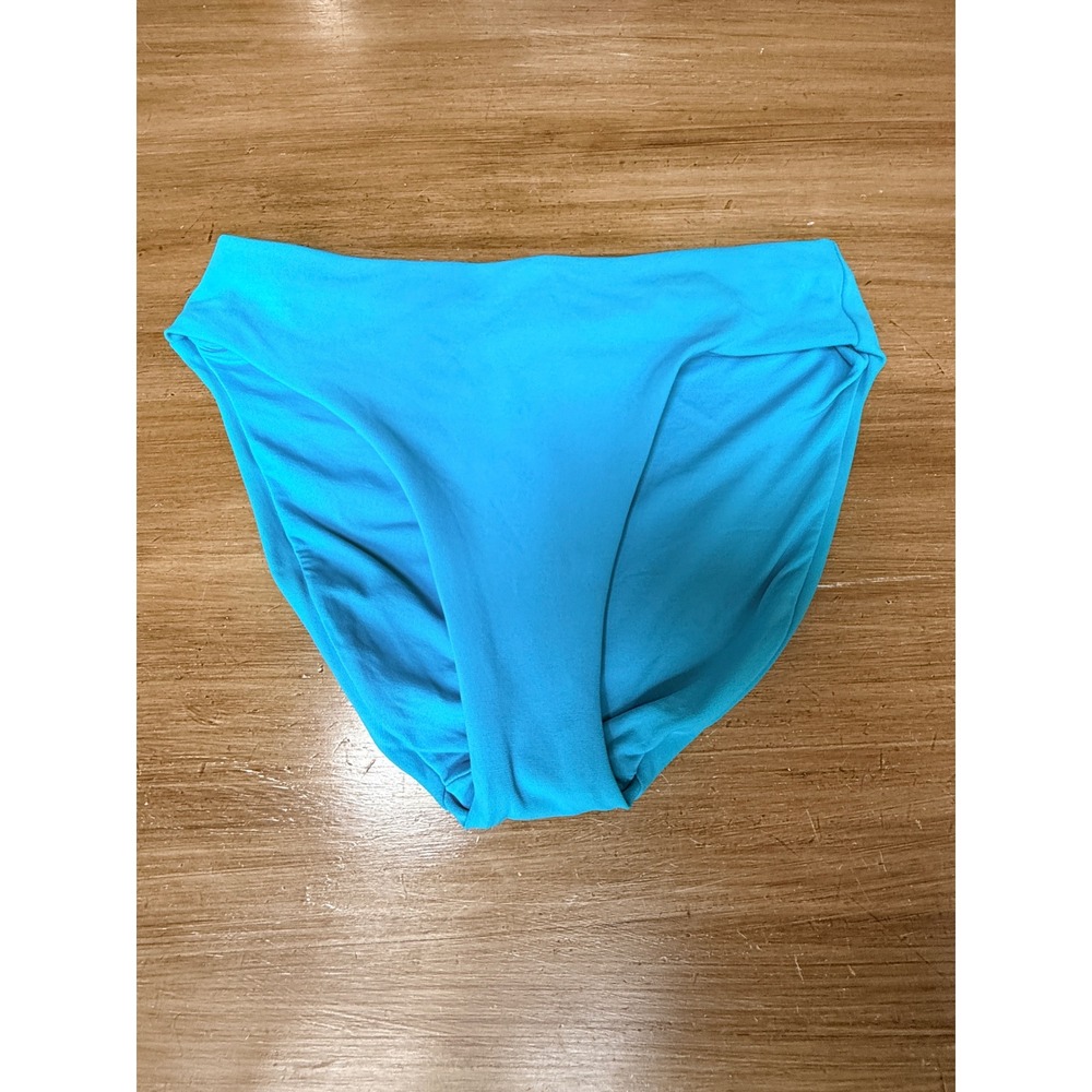Robin Piccone Women Turquoise Ava High Waist Bikini Bottom Swim Size S 191769